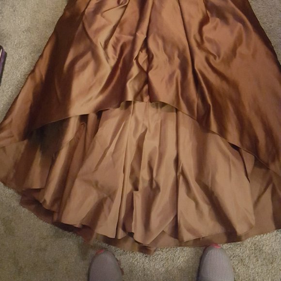 Cinnamon Brown Sweetheart Hi-Lo Formal Dress - Picture 2 of 4